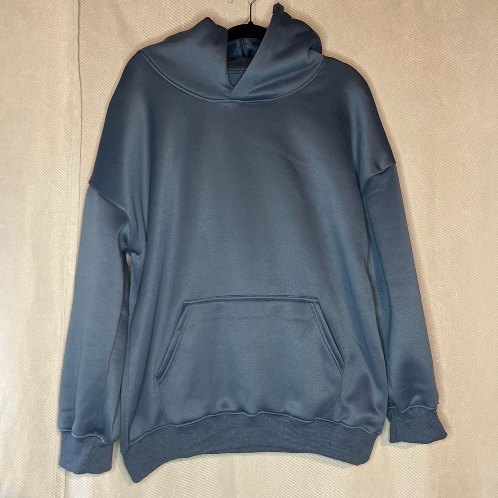 Amazon Basics Brand Oversized Hoodie Free with Purchase - Size XL in Muted Blue